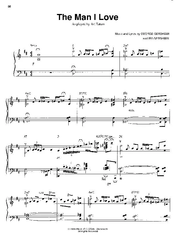 télécharger la partition d'accordéon The Man I Love (As Played by Art Tatum) au format PDF