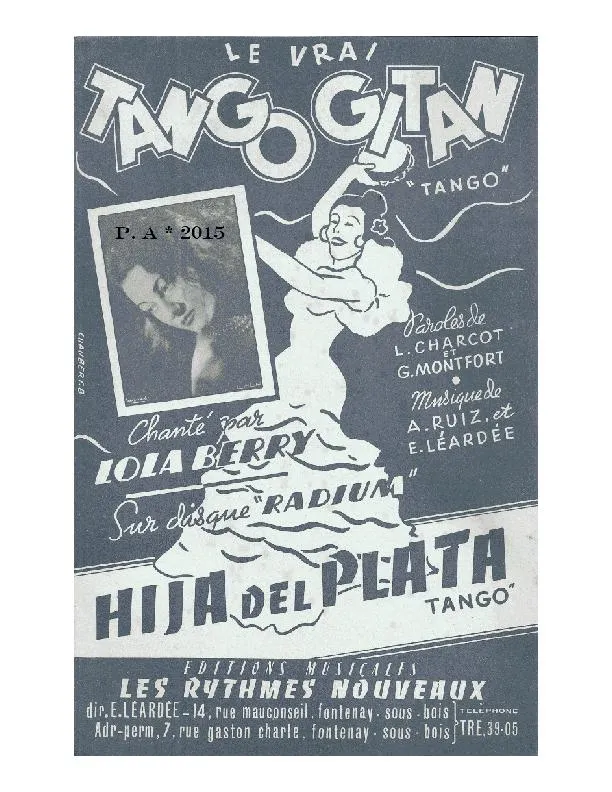 télécharger la partition d'accordéon Hija del plata (Orchestration) (Tango Chanté) au format PDF