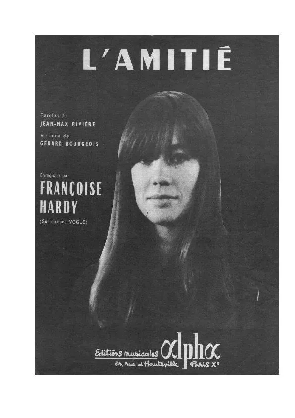 télécharger la partition d'accordéon L'Amitié (Chant : Françoise Hardy) (Slow) au format PDF