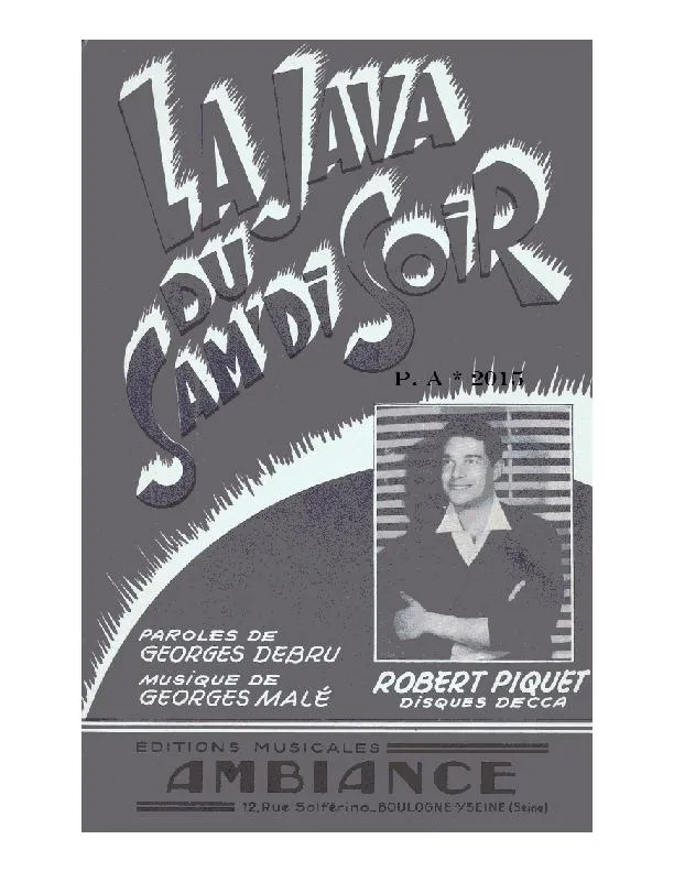 télécharger la partition d'accordéon La java du sam'di soir au format PDF