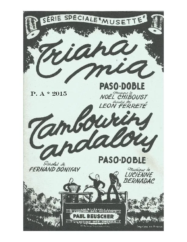télécharger la partition d'accordéon Triana Mia (Orchestration) (Paso Doble) au format PDF