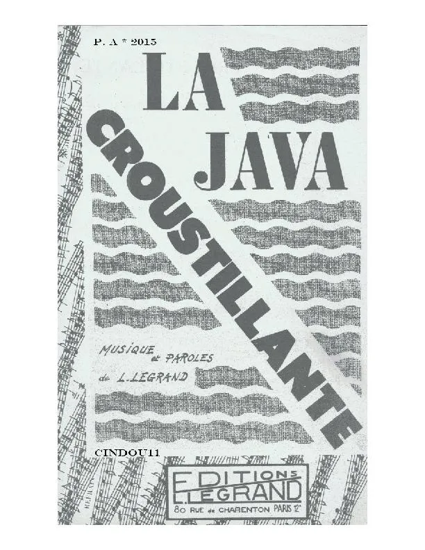 télécharger la partition d'accordéon La java croustillante au format PDF