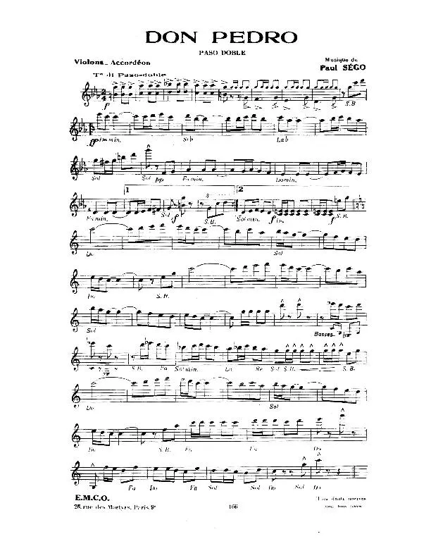 télécharger la partition d'accordéon Don Pedro (Paso Doble) au format PDF