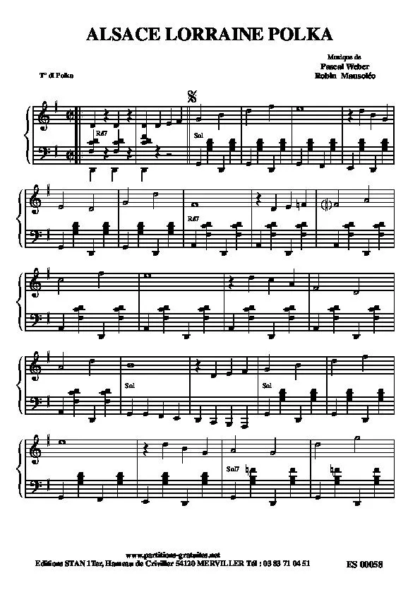 télécharger la partition d'accordéon Alsace Lorraine Polka au format PDF