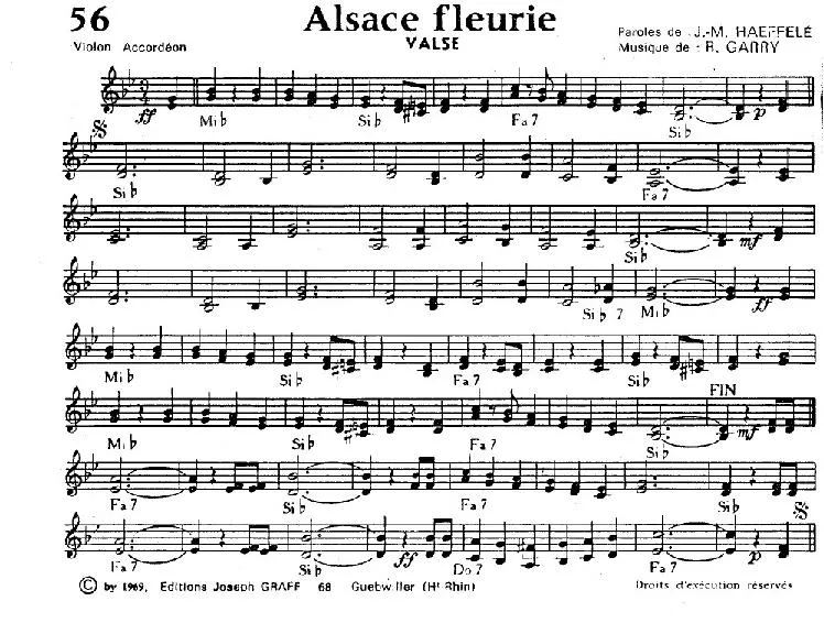 télécharger la partition d'accordéon Alsace fleurie (Valse) au format PDF