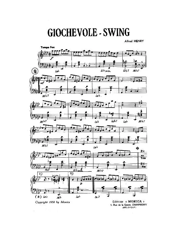 télécharger la partition d'accordéon Giochevole Swing (Fox) au format PDF