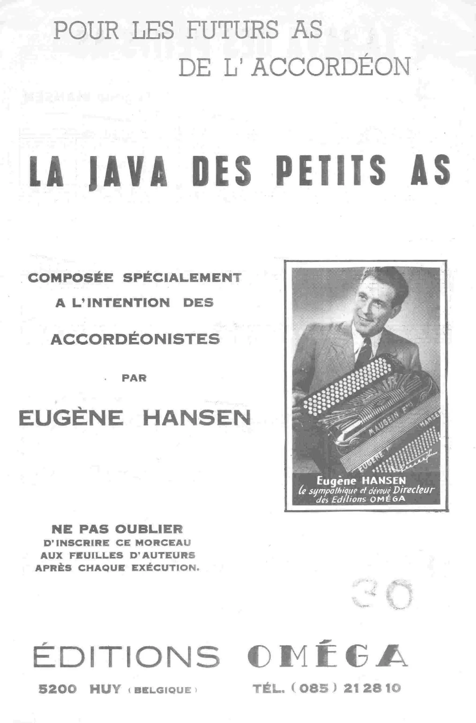 télécharger la partition d'accordéon La java des petits as au format PDF