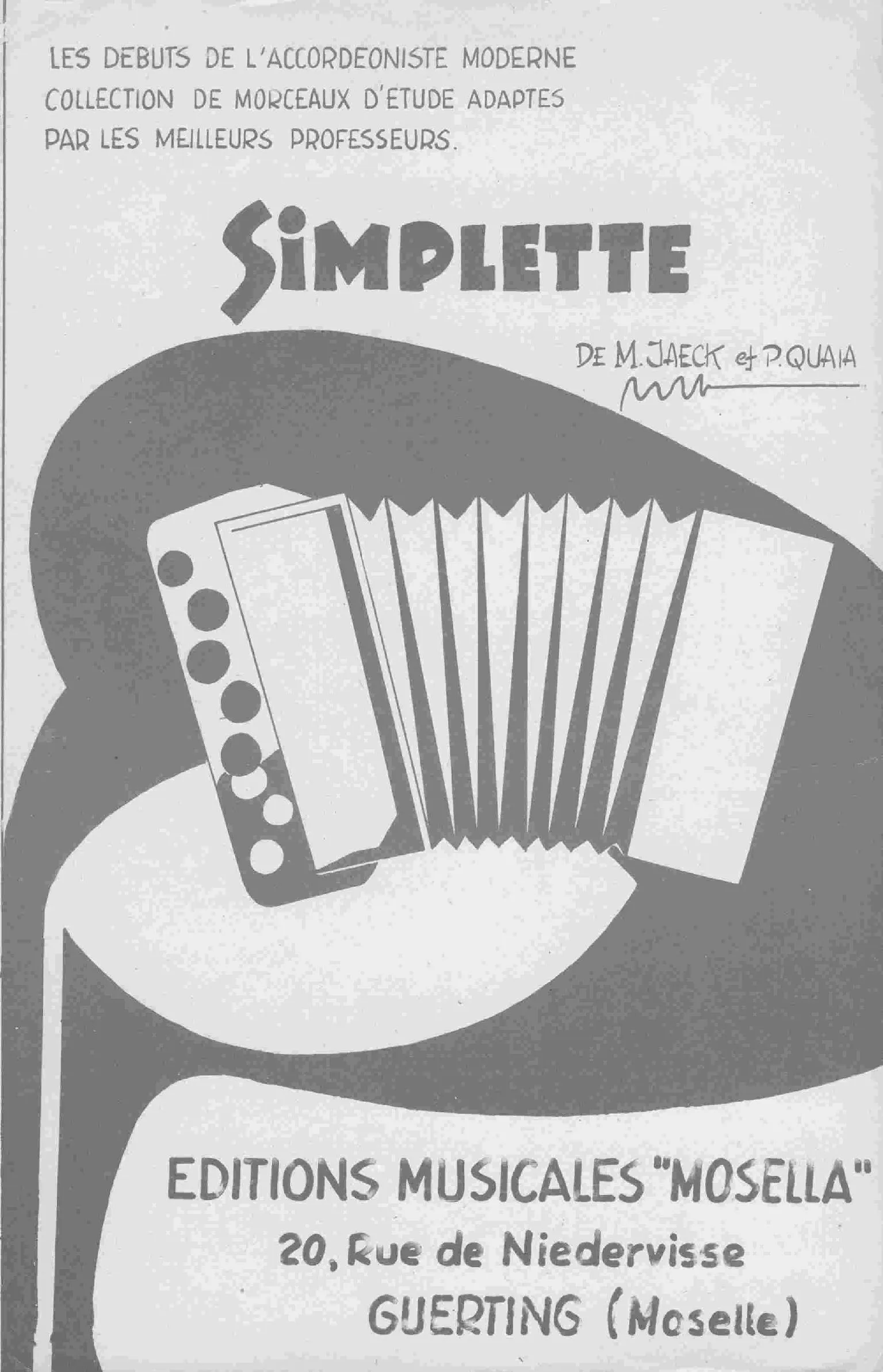 télécharger la partition d'accordéon Simplette (Valse) au format PDF