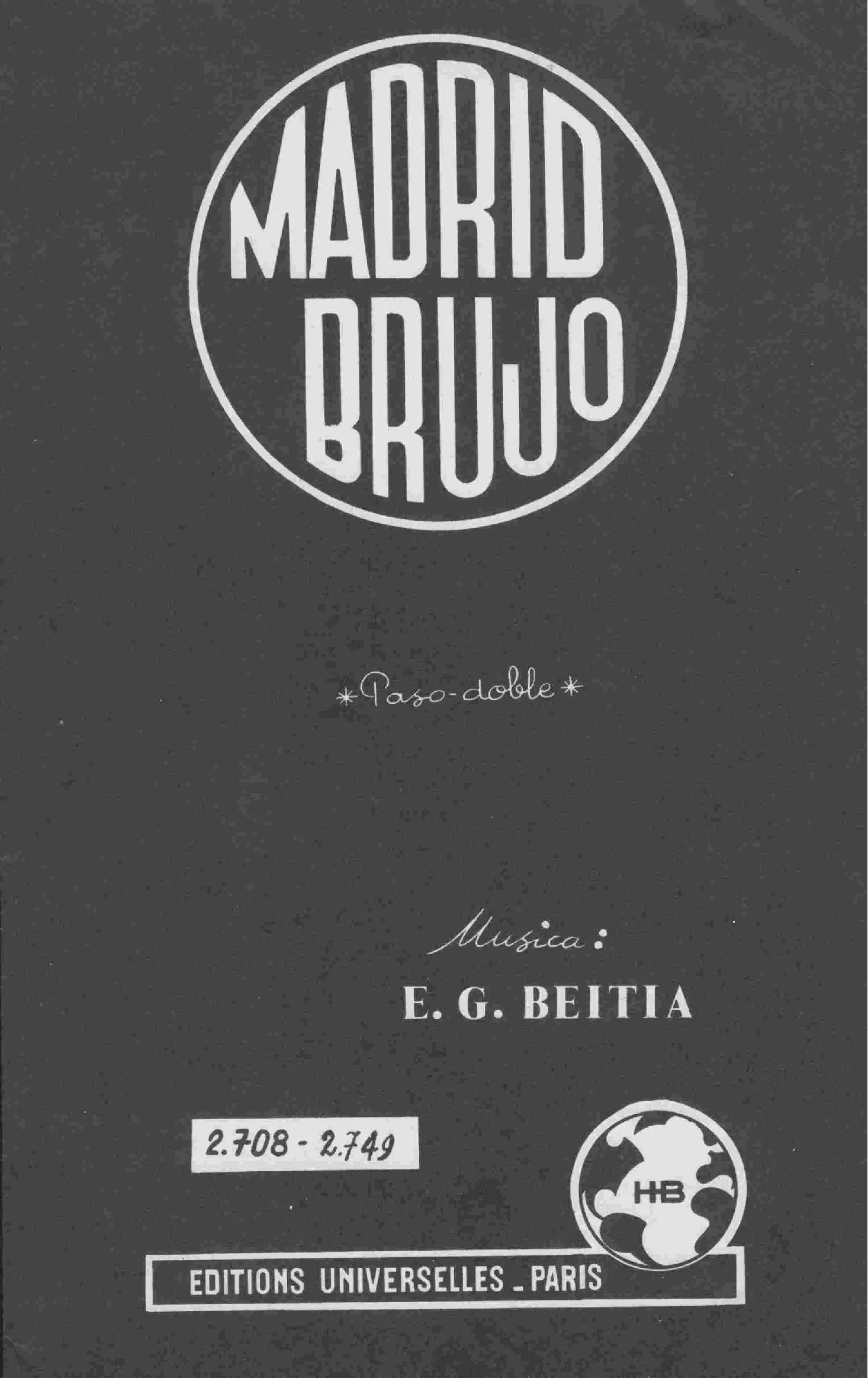 télécharger la partition d'accordéon Madrid Brujo (Paso Doble) au format PDF