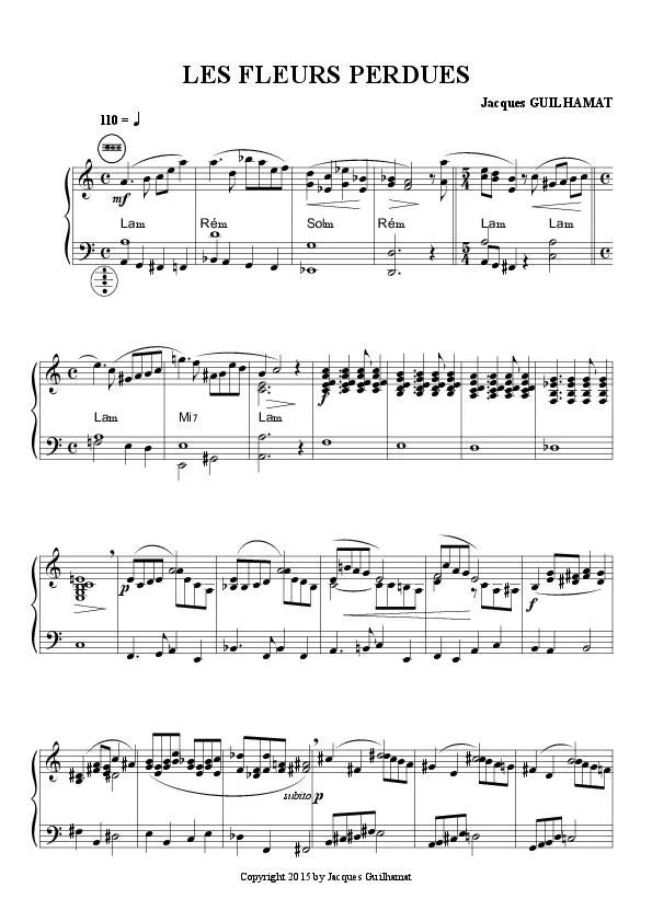 télécharger la partition d'accordéon Les fleurs perdues (Accordéon Solo) au format PDF
