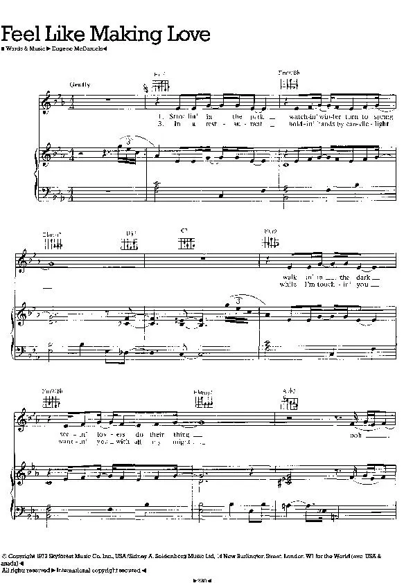 télécharger la partition d'accordéon Feel Like Making Love (Gently) au format PDF