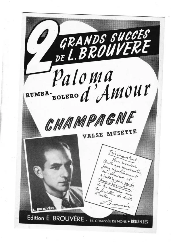 télécharger la partition d'accordéon Paloma d'amour (La colombe d'amour) + Champagne (Orchestration) (Rumba Boléro + Valse) au format PDF