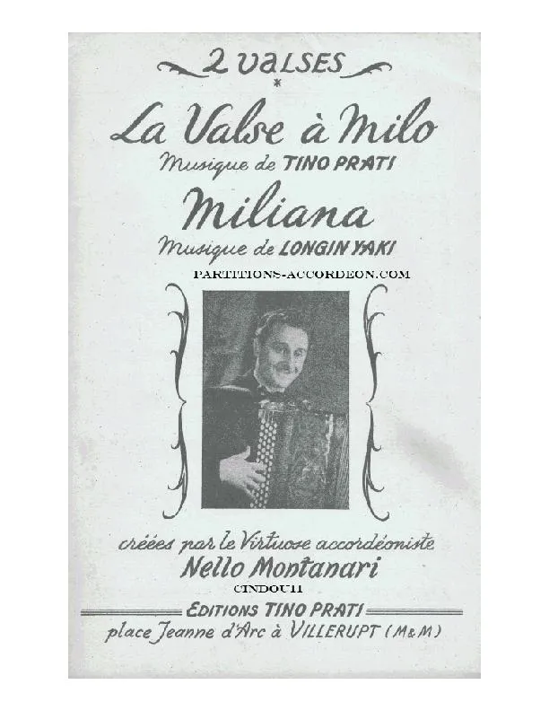 télécharger la partition d'accordéon Miliana (Valse Musette) au format PDF