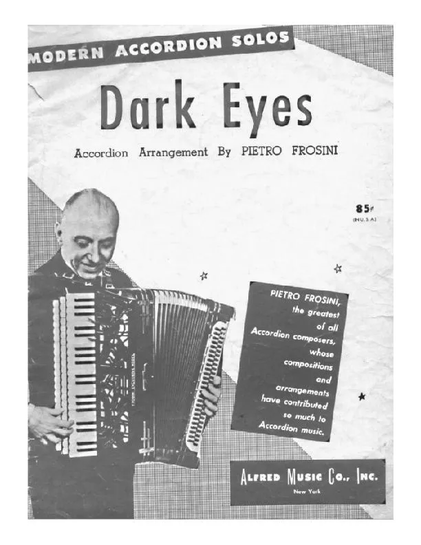 télécharger la partition d'accordéon Dark Eyes (Arrangement : Pietro Frosini) au format PDF