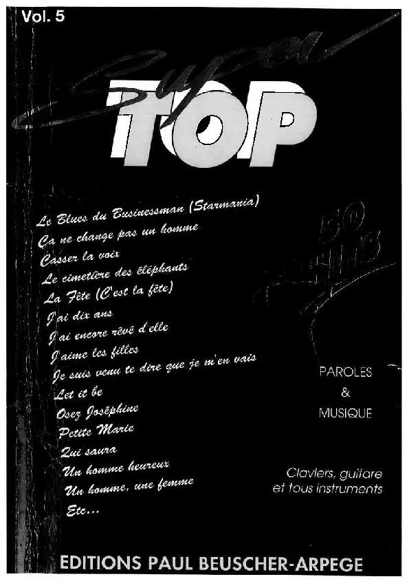 télécharger la partition d'accordéon Super top 50 Hits (Volume 5) au format PDF