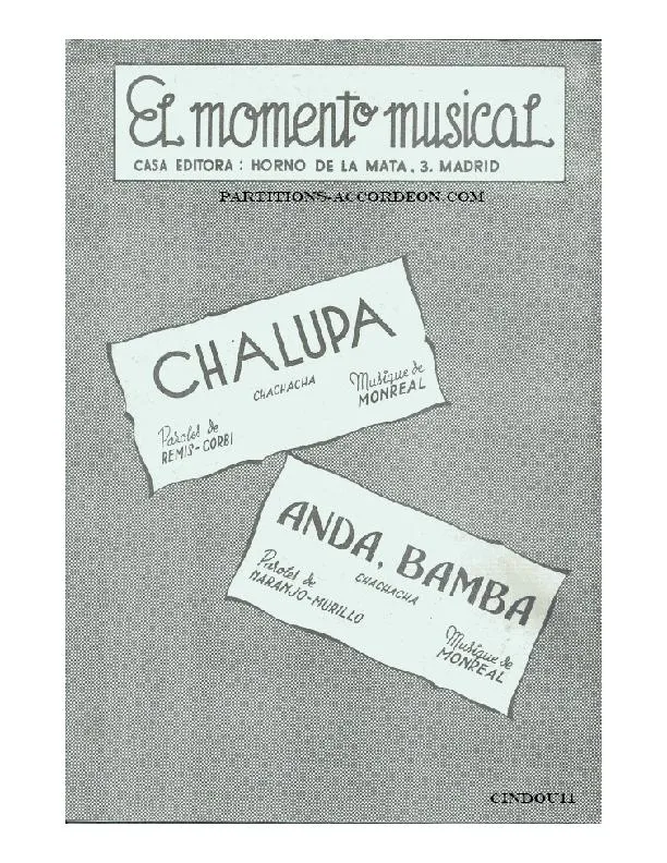 télécharger la partition d'accordéon Anda Bamba (Orchestration) (Cha Cha Cha) au format PDF