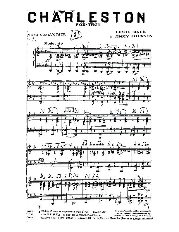 télécharger la partition d'accordéon Charleston (Fox Trot) (Piano) au format PDF
