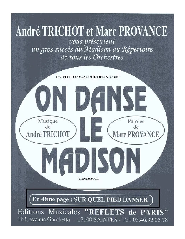télécharger la partition d'accordéon On danse le madison au format PDF