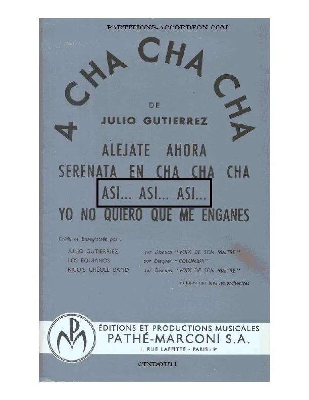 télécharger la partition d'accordéon Asi Asi Asi (Orchestration Complète) (Cha Cha Cha) au format PDF