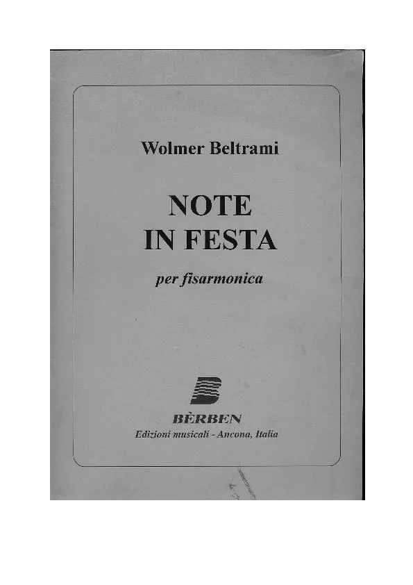 télécharger la partition d'accordéon Note In Festa  (Fox Allegro) au format PDF
