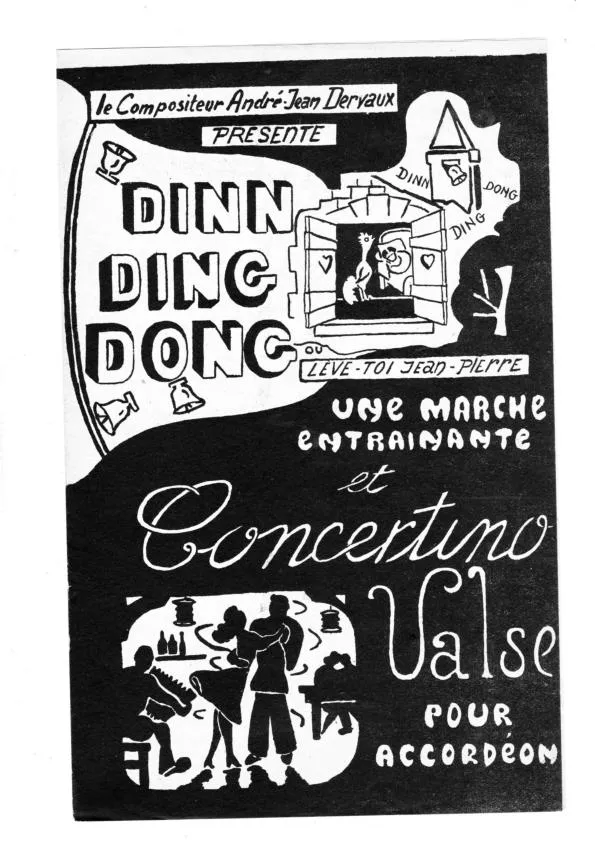 télécharger la partition d'accordéon Dinn Ding Dong (Lève toi Jean-Pierre) (Orchestration) + Concertino Valse (Marche + Valse) au format PDF