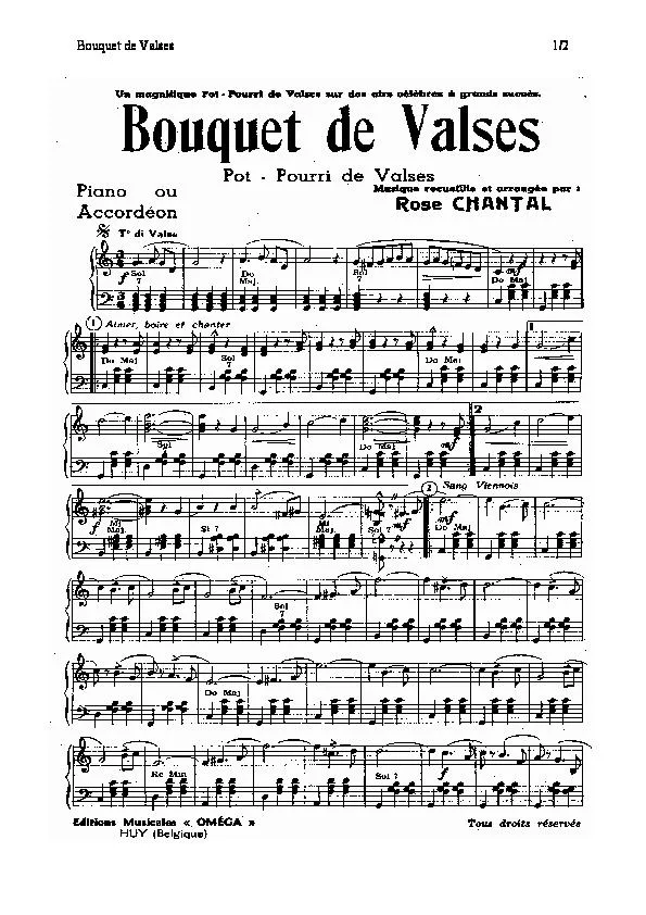 télécharger la partition d'accordéon Bouquet de Valses n°1 (Pot Pourri) au format PDF
