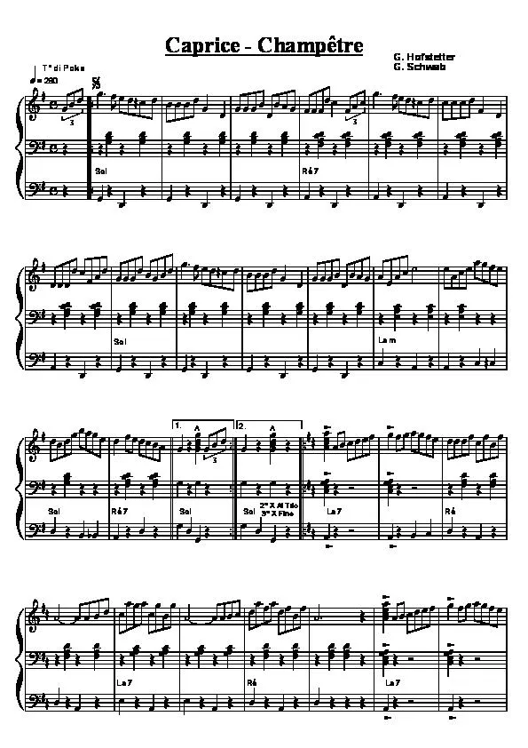 télécharger la partition d'accordéon Caprice Champêtre (Polka) (Relevé) au format PDF
