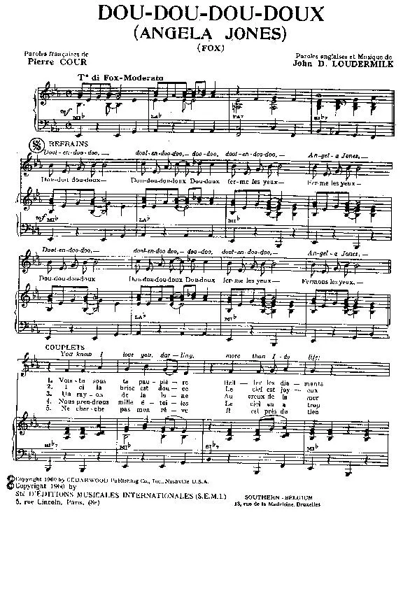 télécharger la partition d'accordéon Dou Dou Dou Doux (Angela Jones) (Fox) (Chant : Robert Cogoi) au format PDF