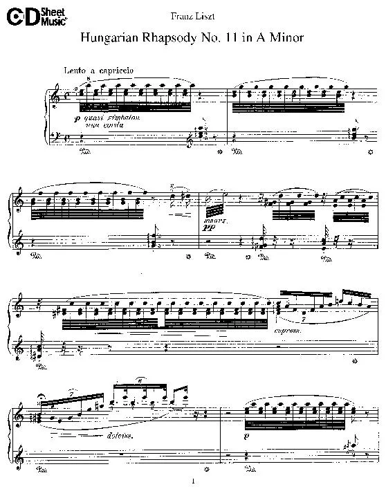 télécharger la partition d'accordéon Hungarian Rhapsody n°11  (in A Minor) au format PDF