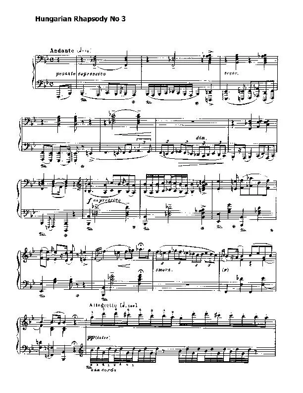 télécharger la partition d'accordéon Hungarian Rhapsody n°3 (in G Minor) au format PDF