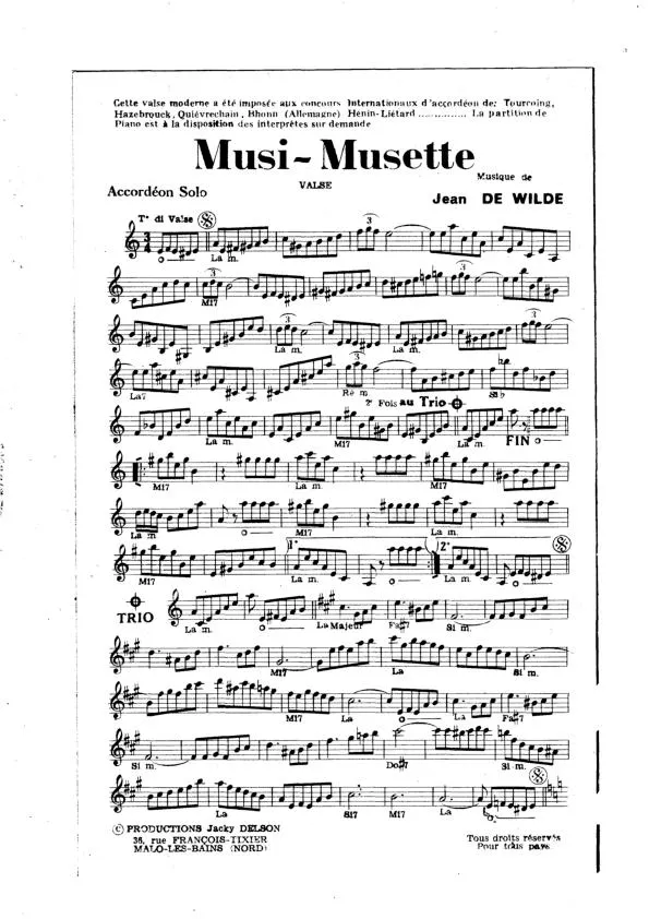 télécharger la partition d'accordéon Musi Musette (Valse) au format PDF