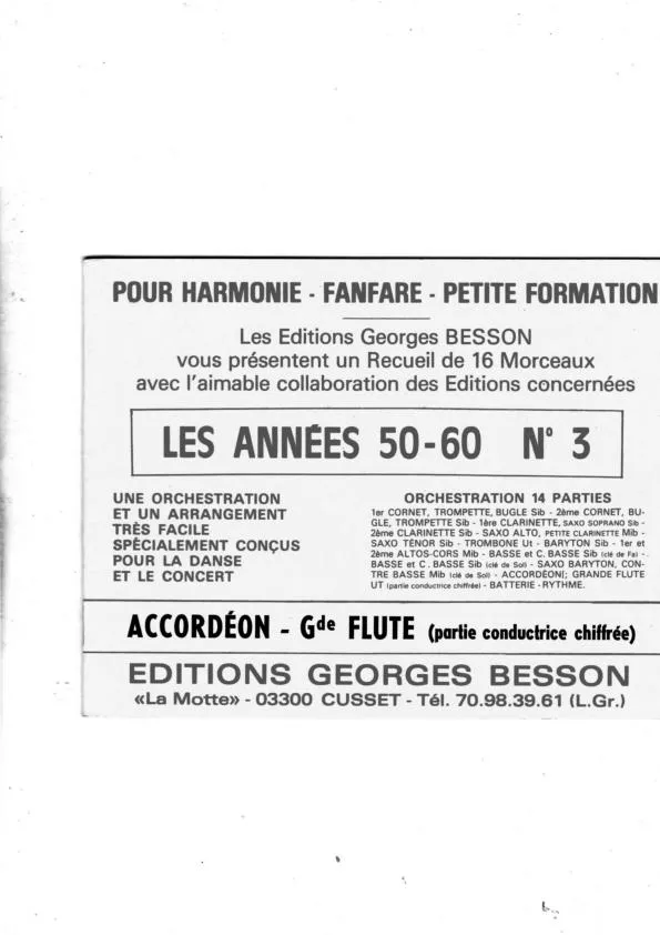télécharger la partition d'accordéon Recueil : Les années 50 60 n°3 (16 Titres Connus) au format PDF