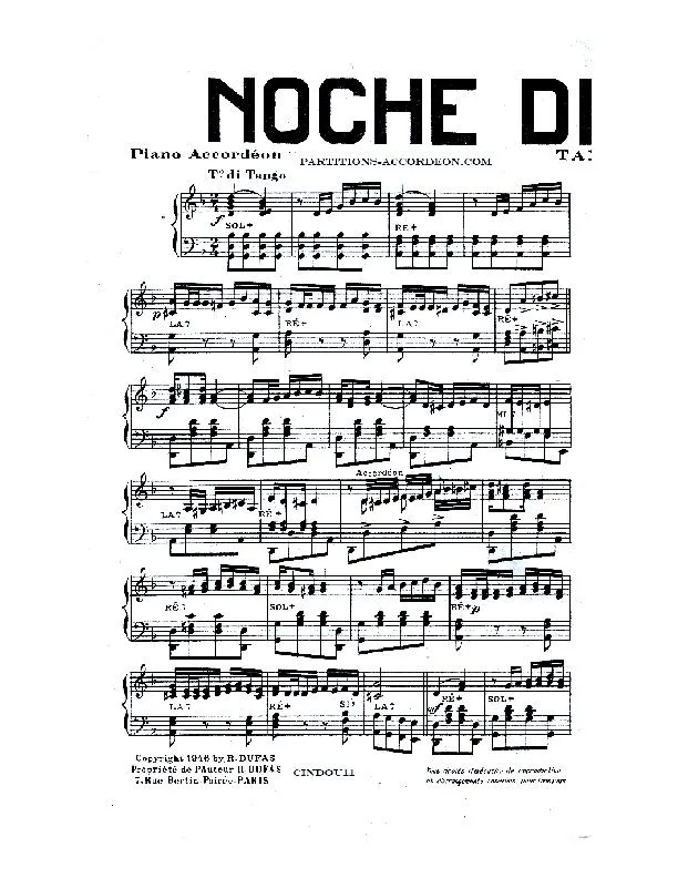 télécharger la partition d'accordéon Noche de fuego (Tango) au format PDF