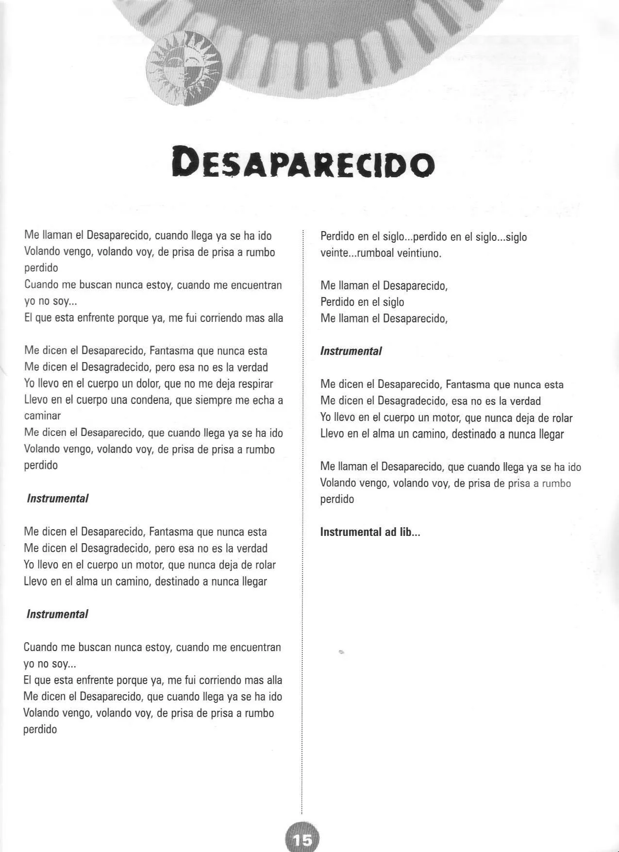télécharger la partition d'accordéon Desaparecido au format PDF