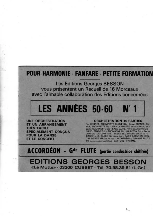 télécharger la partition d'accordéon Recueil : Les années 50 60 n°1 (16 Titres Connus) au format PDF