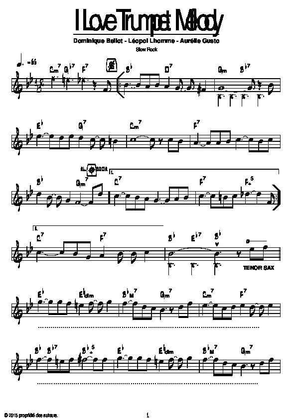 télécharger la partition d'accordéon I love trumpet mélody (Slow Rock) au format PDF