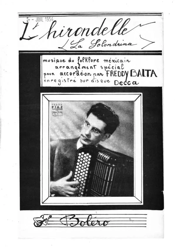 télécharger la partition d'accordéon La Golondrina (L'hirondelle) (Musique du Folklore Mexicain) (Boléro) au format PDF