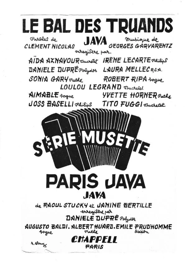 télécharger la partition d'accordéon Paris Java (Orchestration) au format PDF