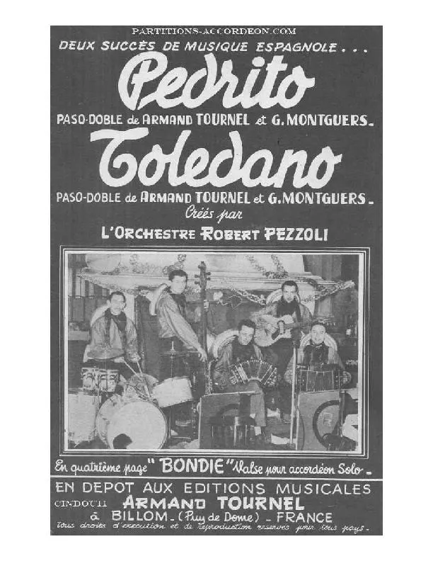télécharger la partition d'accordéon Pedrito (Orchestration) (Paso Doble) au format PDF