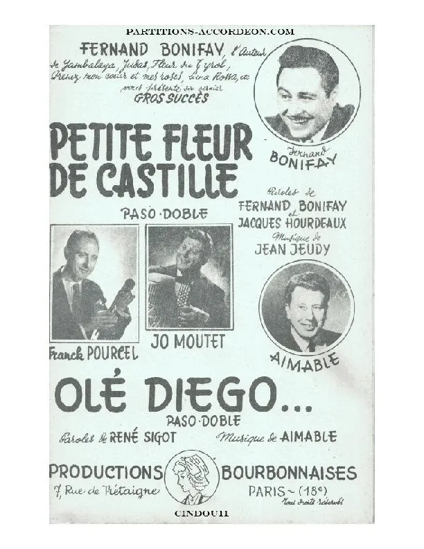 télécharger la partition d'accordéon Petite fleur de Castille (Orchestration) (Paso Doble) au format PDF