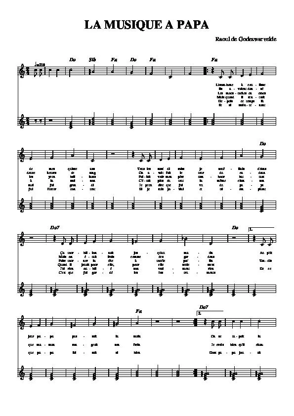 télécharger la partition d'accordéon La musique à papa (Marche) au format PDF
