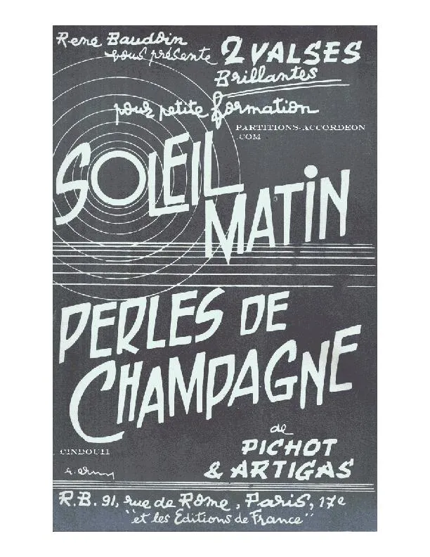 télécharger la partition d'accordéon Soleil Matin (Arrangement : Baldwin) (Valse Musette) au format PDF
