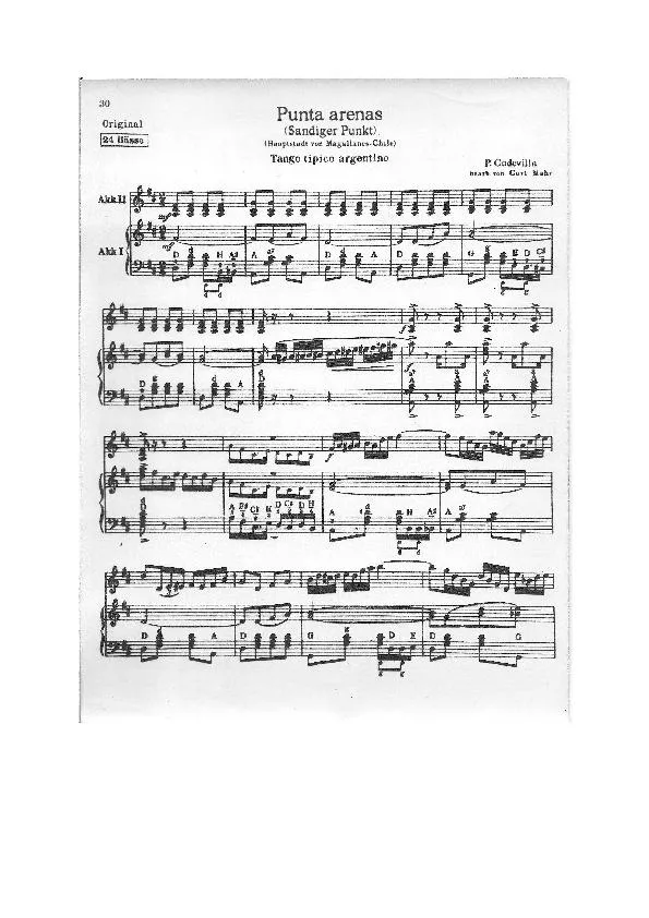 télécharger la partition d'accordéon Punta Arenas (Sandiger Punkt) (Duo d'Accordéons) (Arrangement : Curt Mahr) (Original : 24 Bässe) (Tango Tipico Argentino) au format PDF
