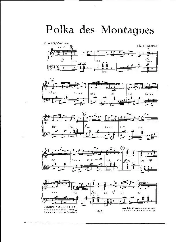 télécharger la partition d'accordéon Polka des montagnes (1er Accordéon) au format PDF