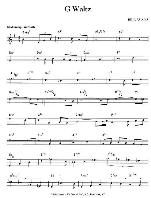 télécharger la partition d'accordéon G Waltz (Jazz Waltz) au format PDF