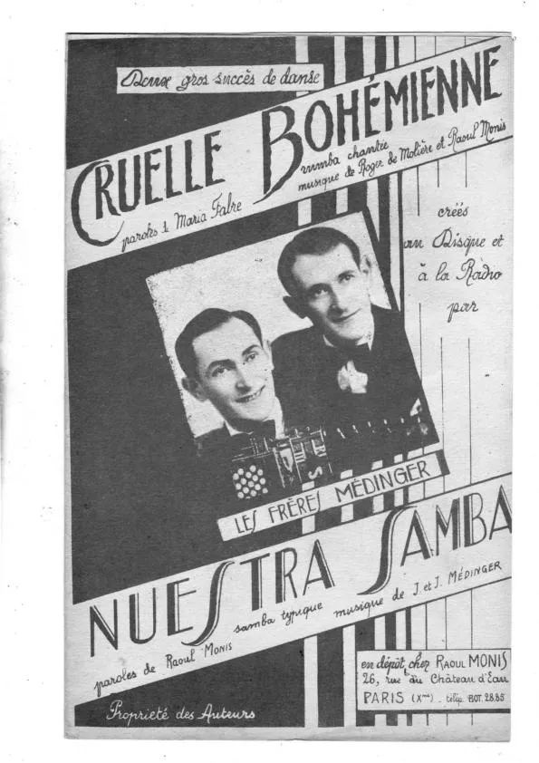 télécharger la partition d'accordéon Cruelle Bohémienne (Orchestration) (Rumba Chantée) au format PDF
