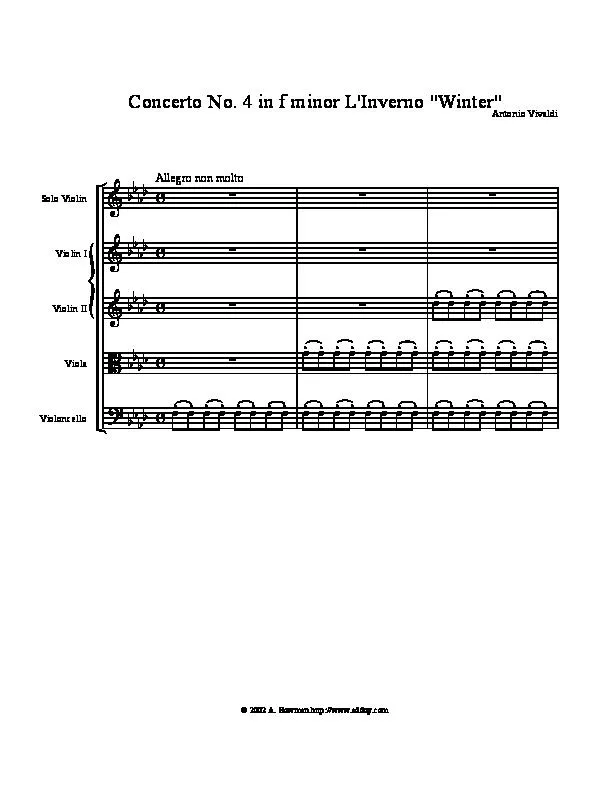 télécharger la partition d'accordéon Concerto n°4 in f minor L'Inverno (Winter) (1 Titre) (Conducteur) au format PDF