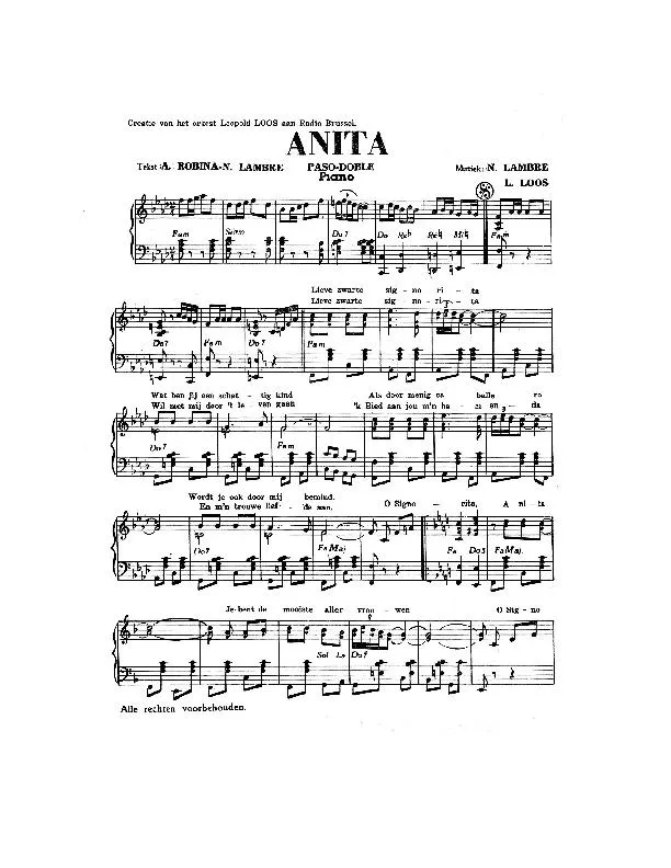 télécharger la partition d'accordéon Anita (Paso Doble) au format PDF