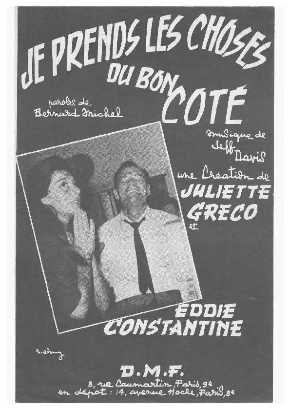 télécharger la partition d'accordéon Je prends les choses du bon côté (Chant : Eddie Constantine / Juliette Gréco) au format PDF