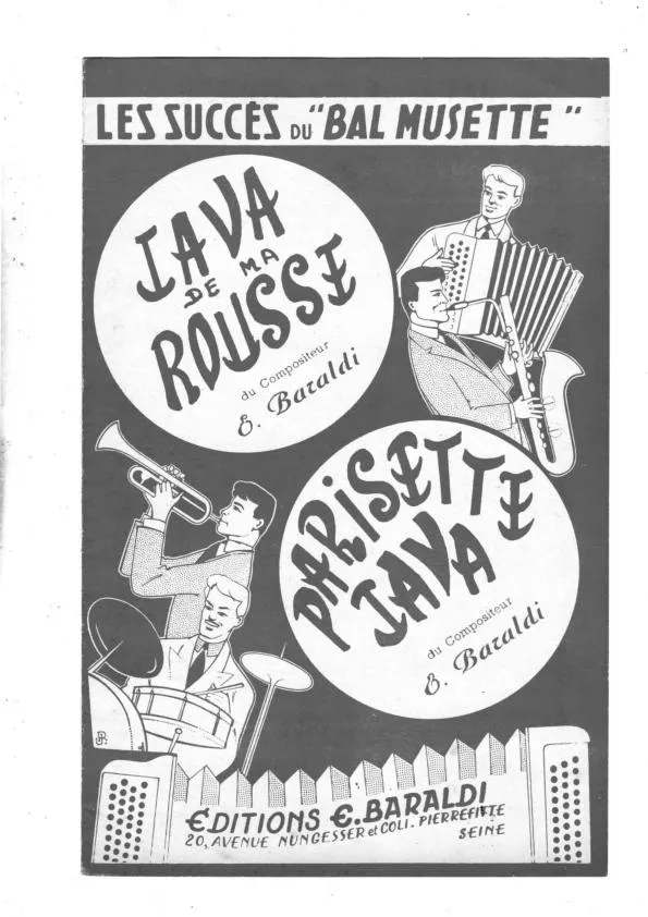 télécharger la partition d'accordéon Java de ma rousse + Parisette Java (Orchestration) au format PDF